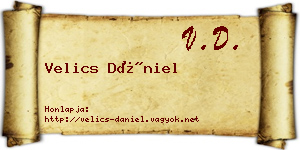 Velics Dániel névjegykártya